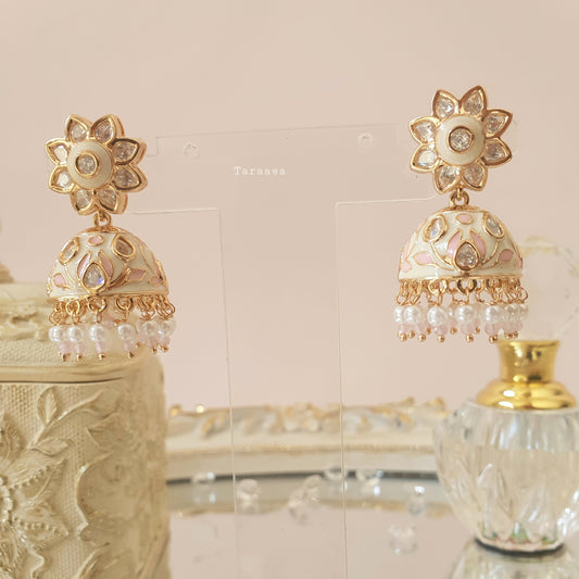 Ivory Meenakari Jhumki