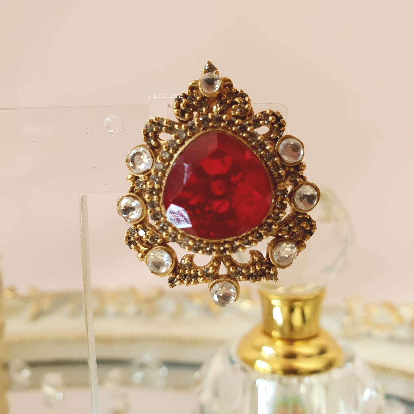 Ruby Kundan Studs