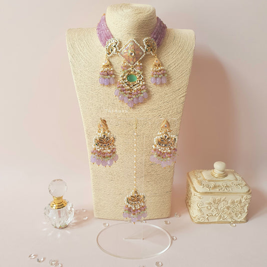 Lilac Meenakari Choker Set
