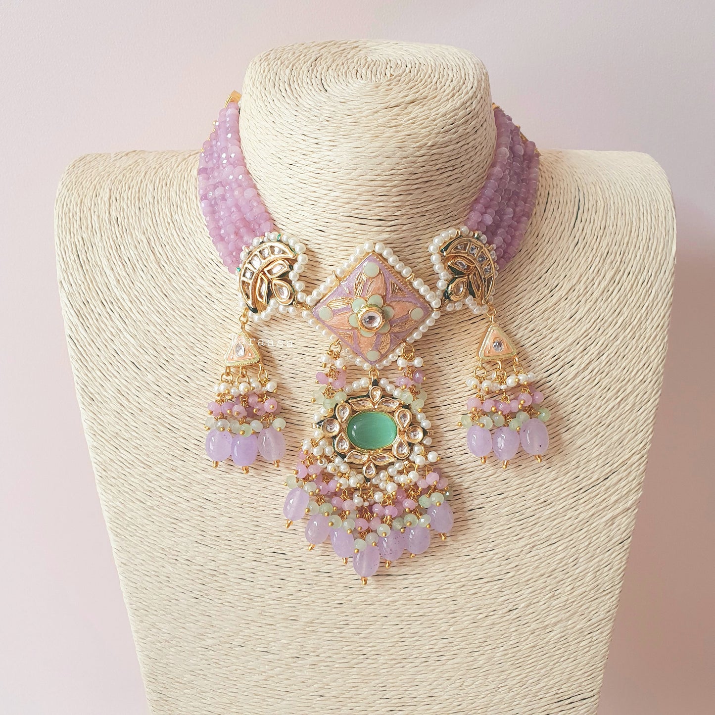 Lilac Meenakari Choker Set