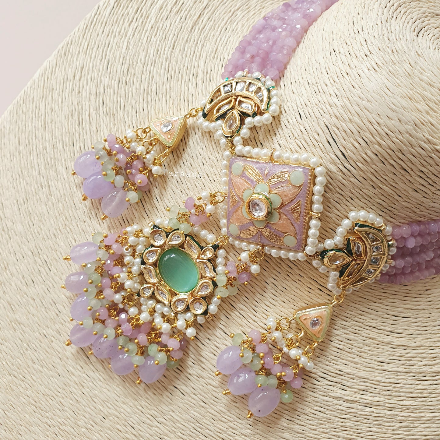 Lilac Meenakari Choker Set