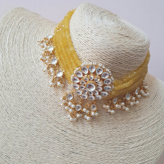 Mustard Kundan Choker