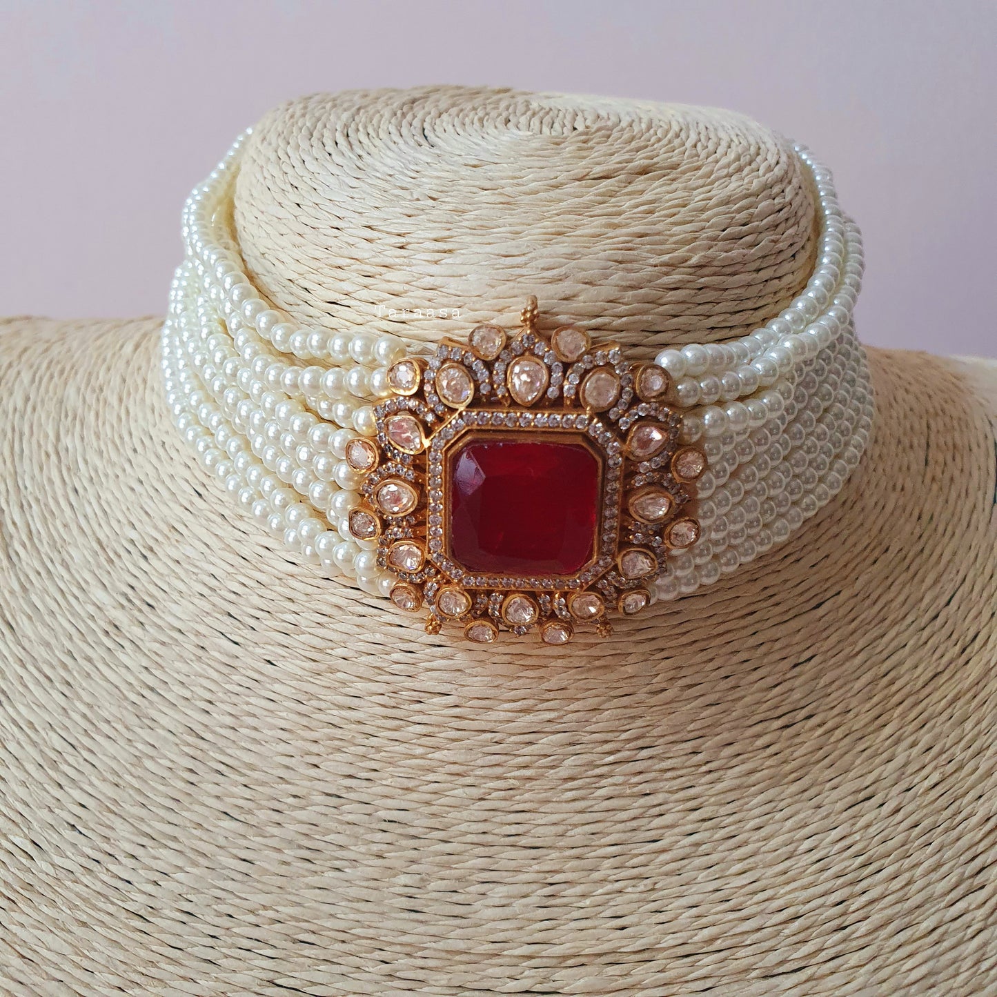 Cerise Moissanite Choker