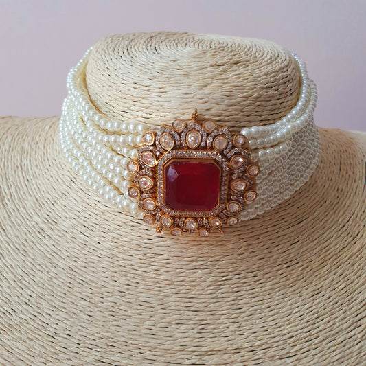Cerise Moissanite Choker