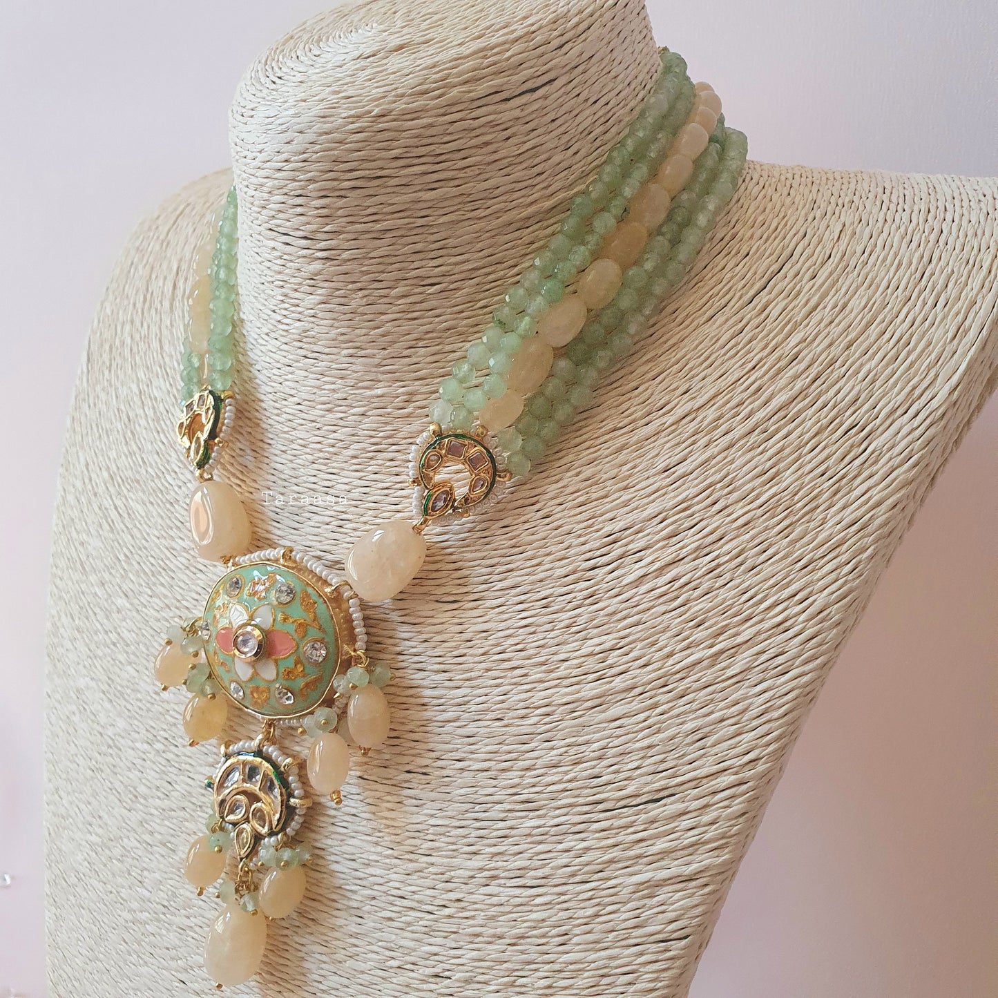 Pista & Peach Meenakari Set