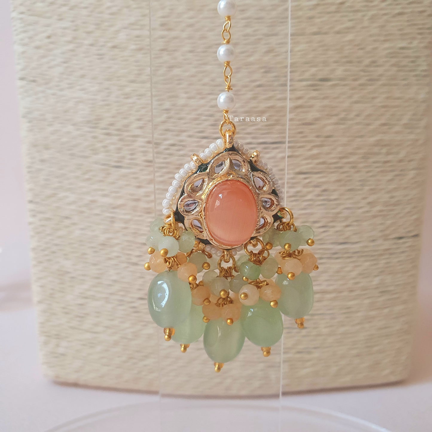 Peach Meenakari Choker