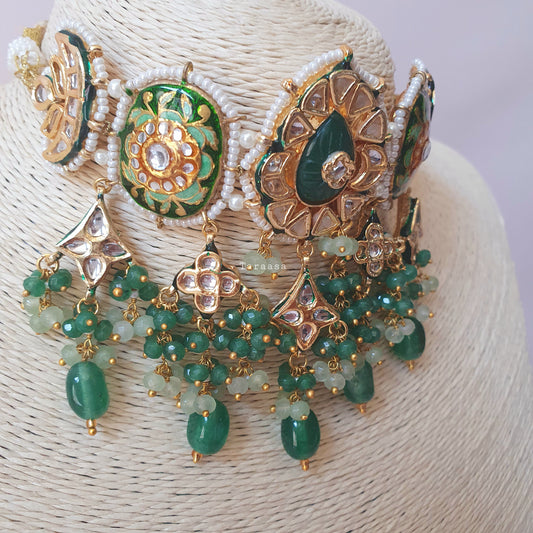 Emerald Meenakari Choker