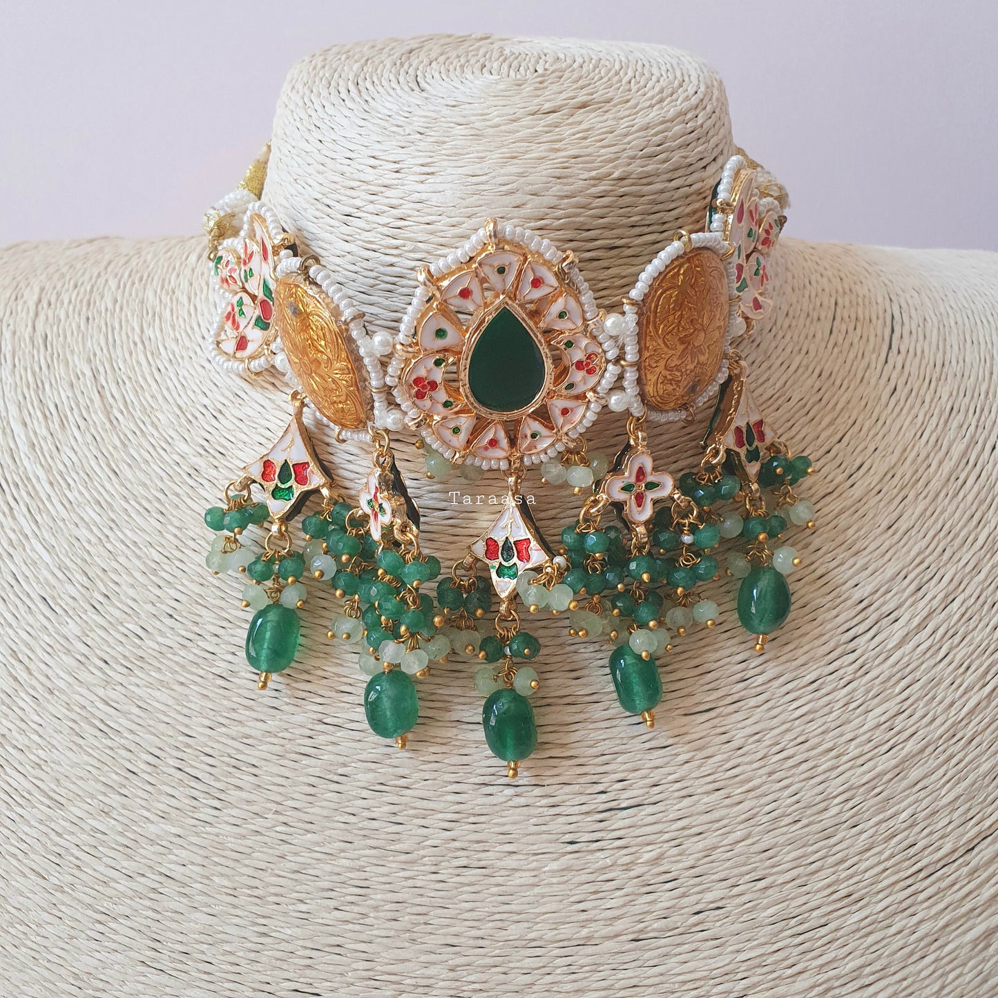 Emerald Meenakari Choker