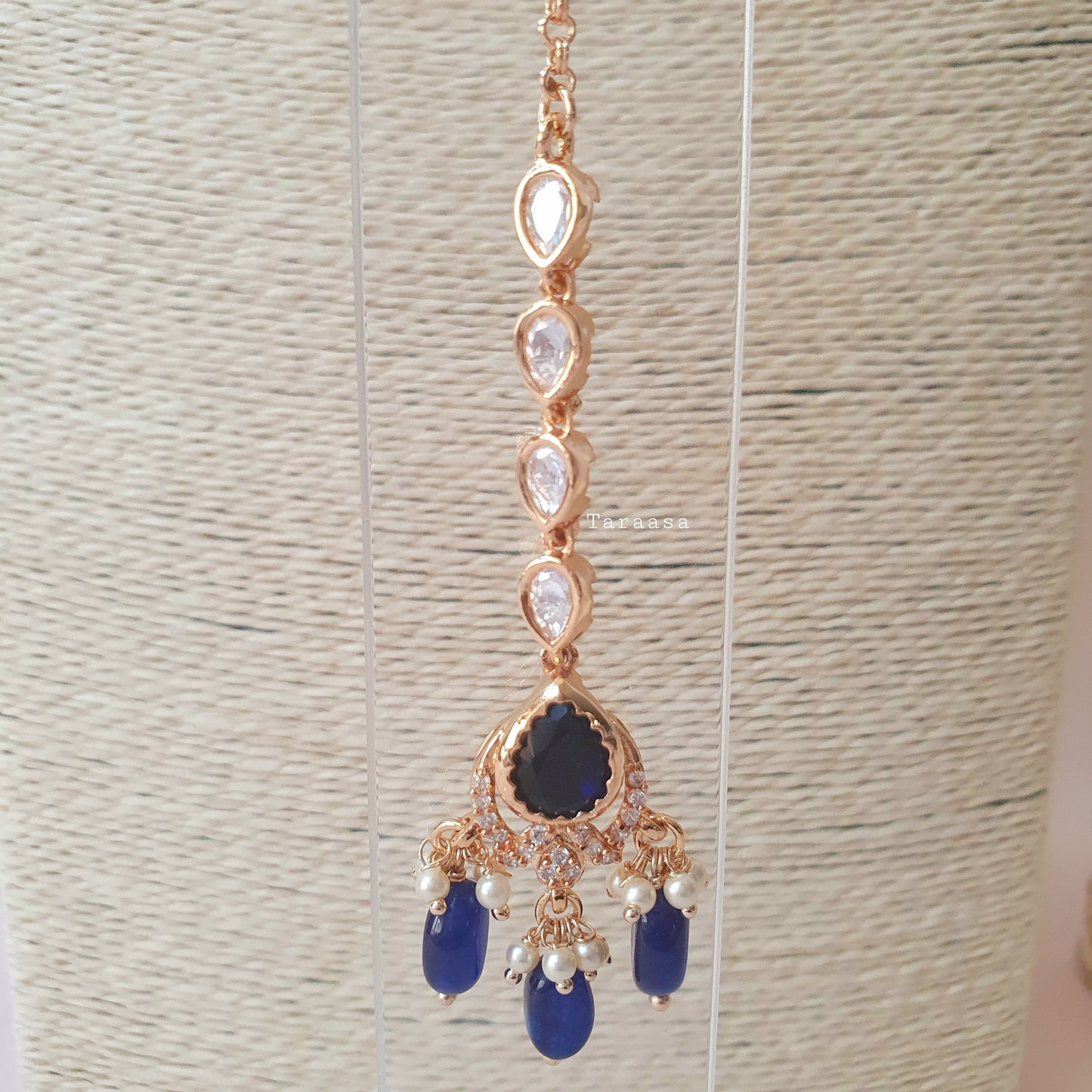 Navy Blue Kundan Set