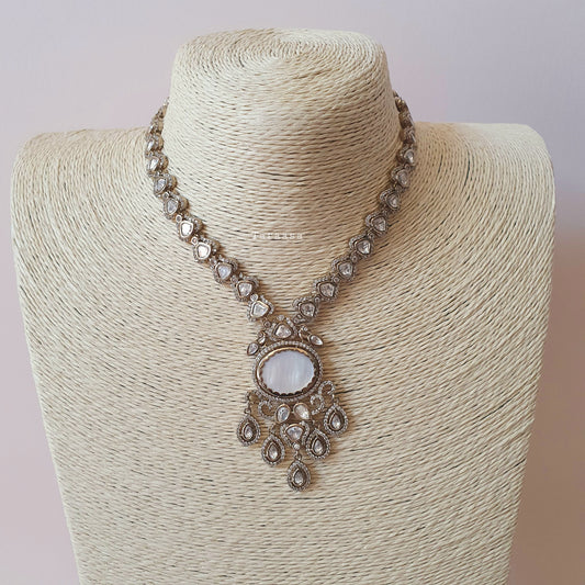 Pearl Silver Kundan Set