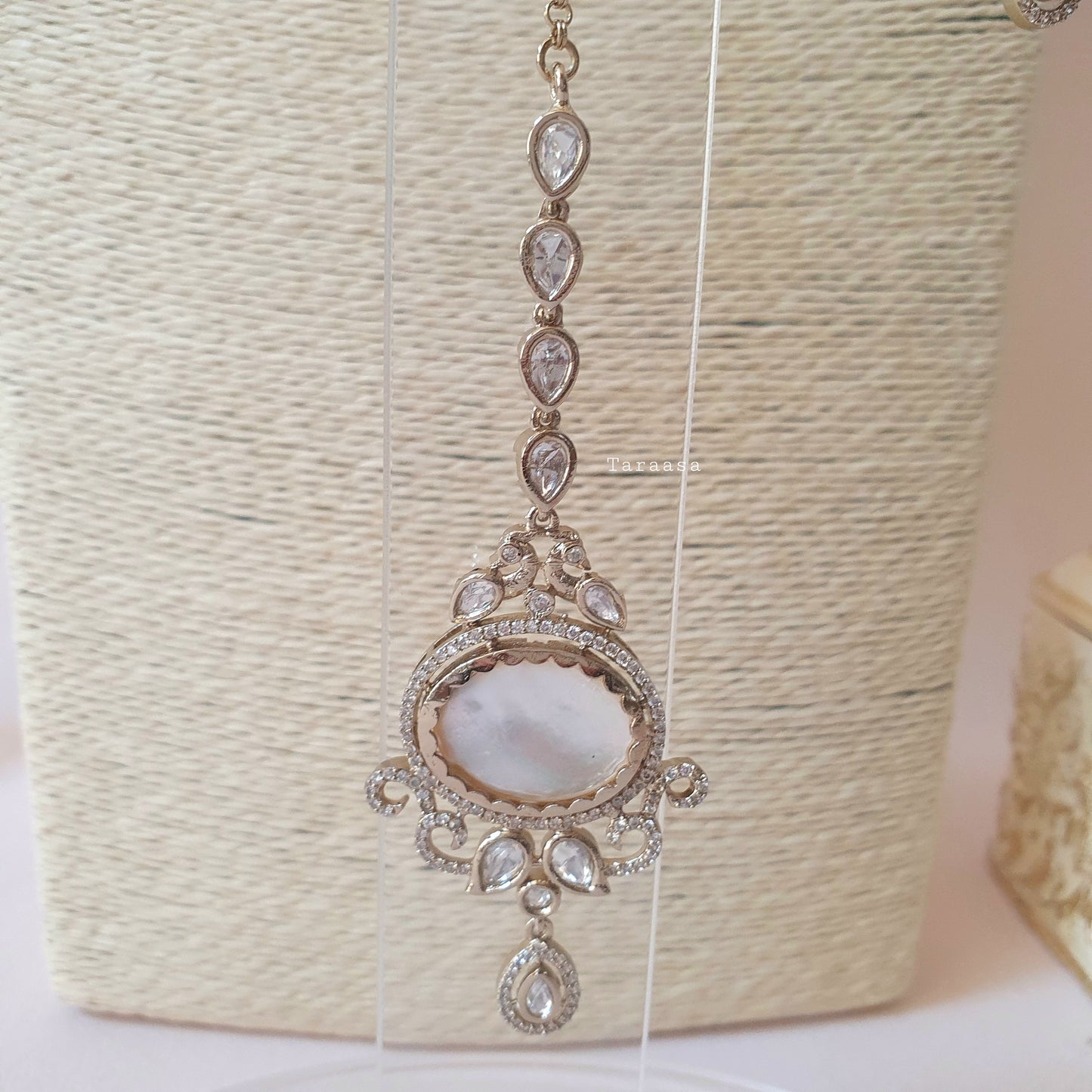 Pearl Silver Kundan Set