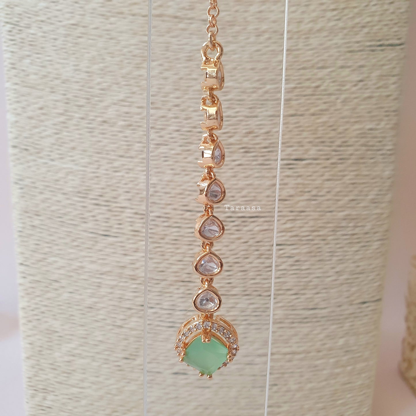 Rosegold Double Kundan Set Pista