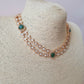 Rosegold Double Kundan Set Emerald