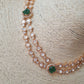 Rosegold Double Kundan Set Emerald