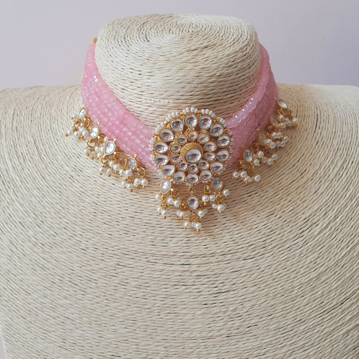 Pink Kundan Choker