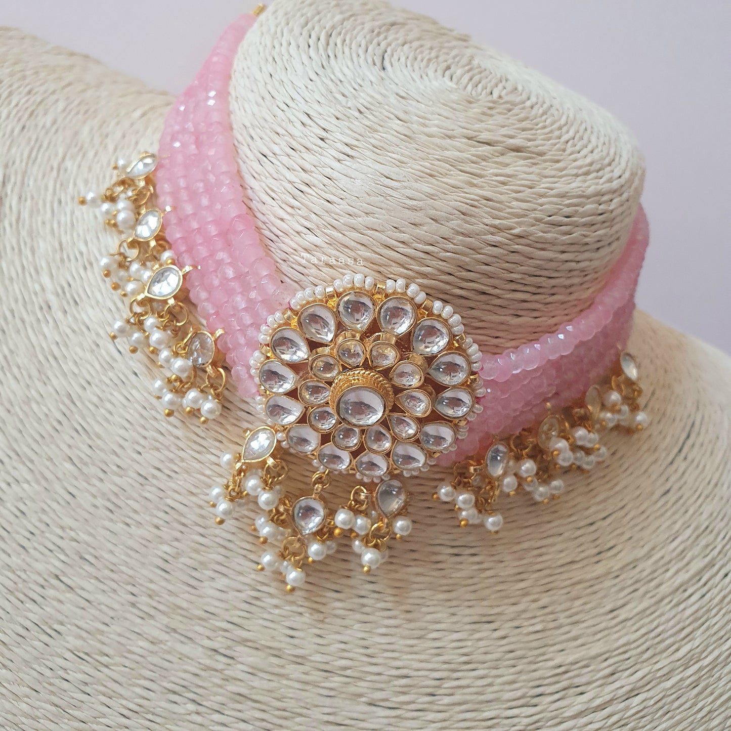 Pink Kundan Choker
