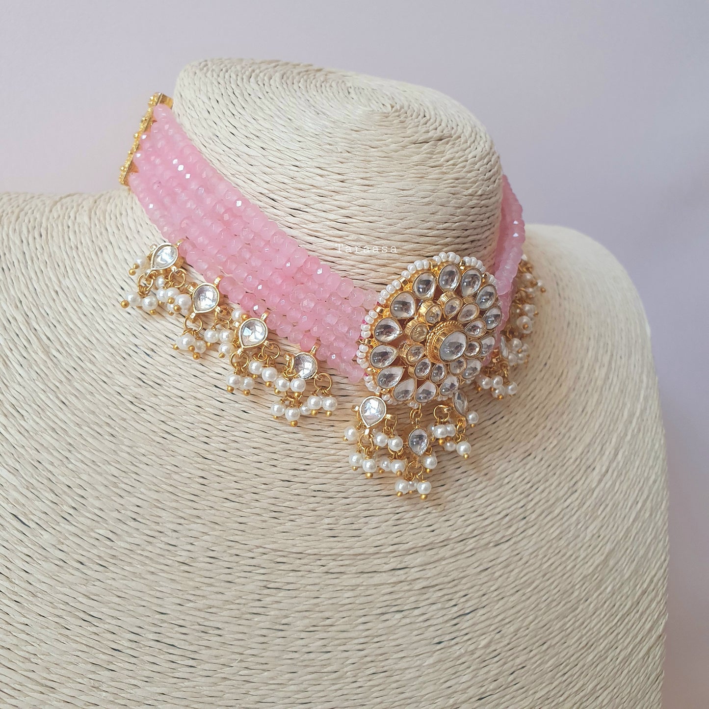 Pink Kundan Choker