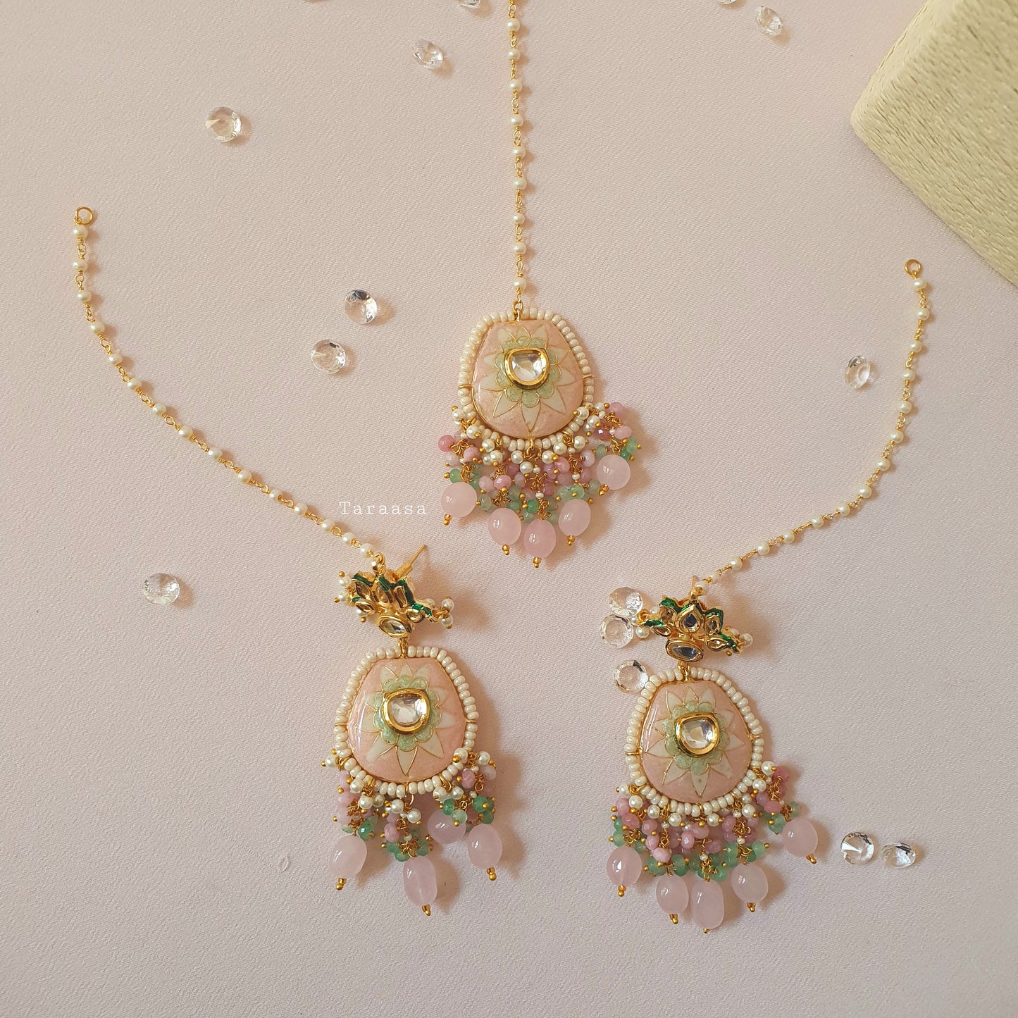 Pink Meenakari Choker Set