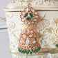 Emerald kundan earrings
