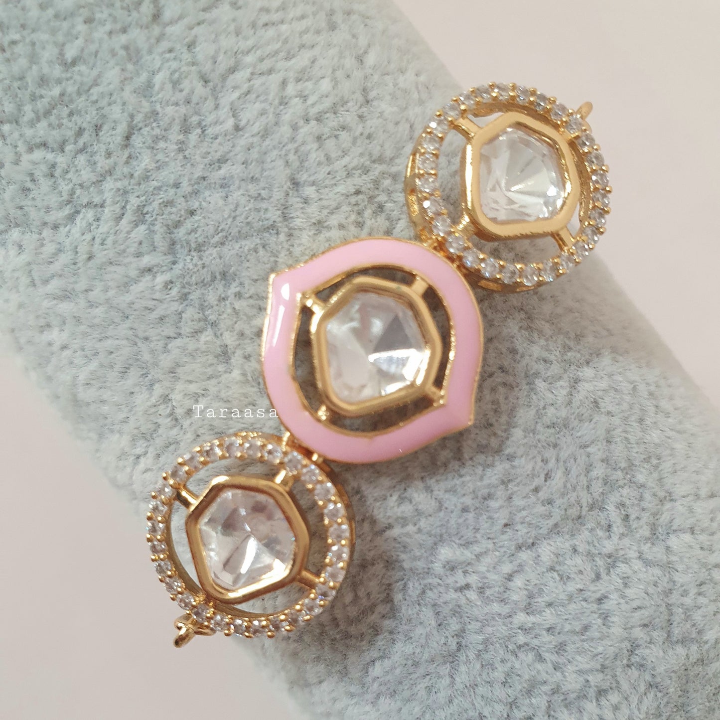 Pink Meenakari & Kundan Bracelet