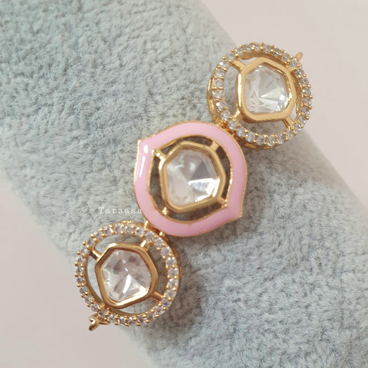 Pink Meenakari & Kundan Bracelet