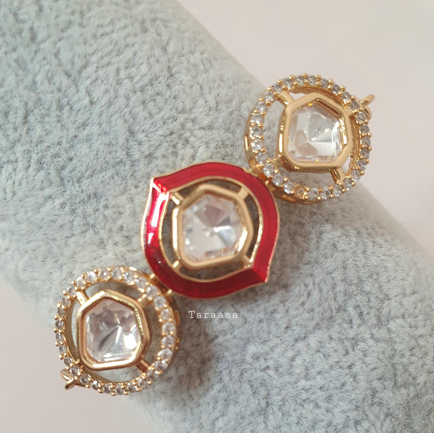 Red Meenakari & Kundan Bracelet