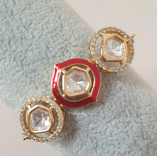 Red Meenakari & Kundan Bracelet