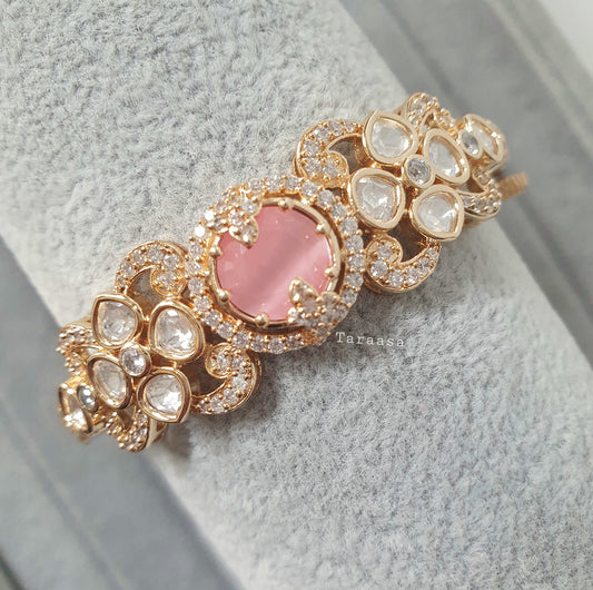 Pink Kundan Bracelet