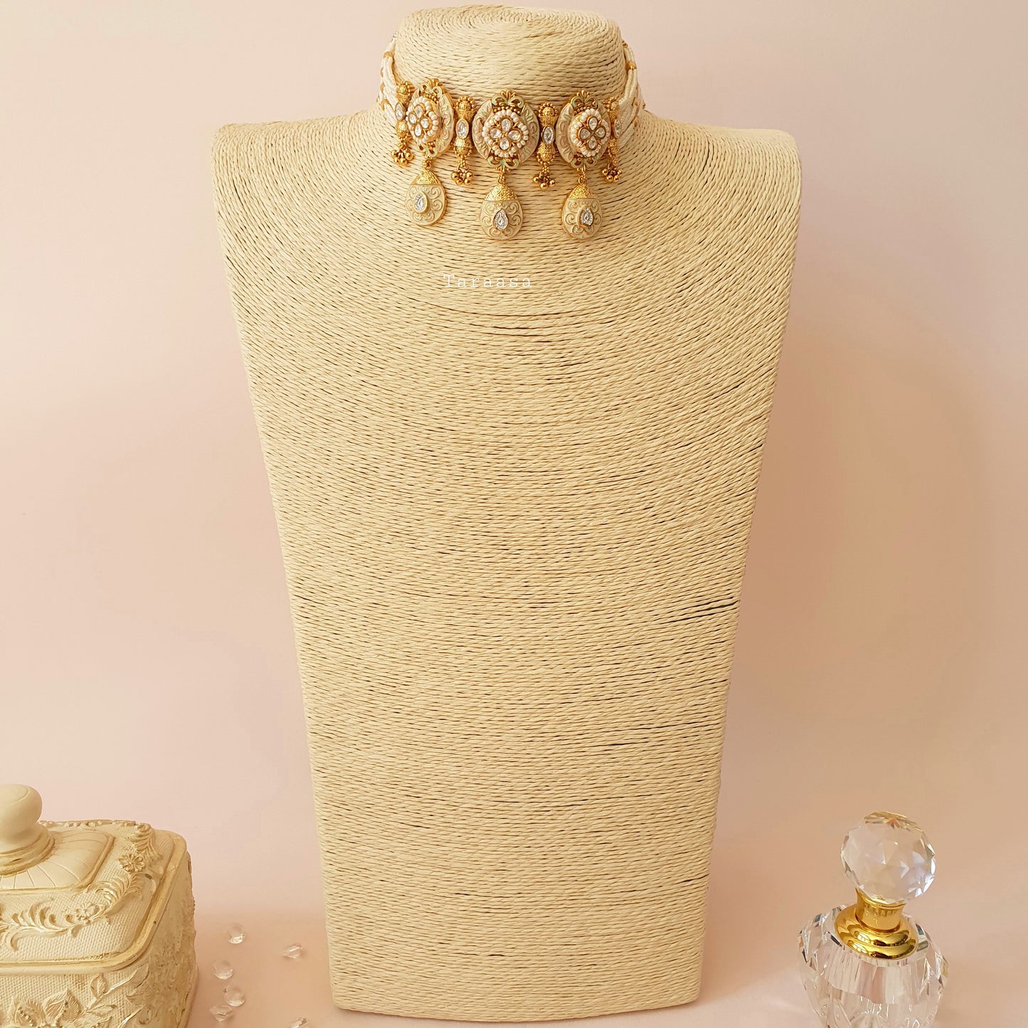 White Meenakari Choker