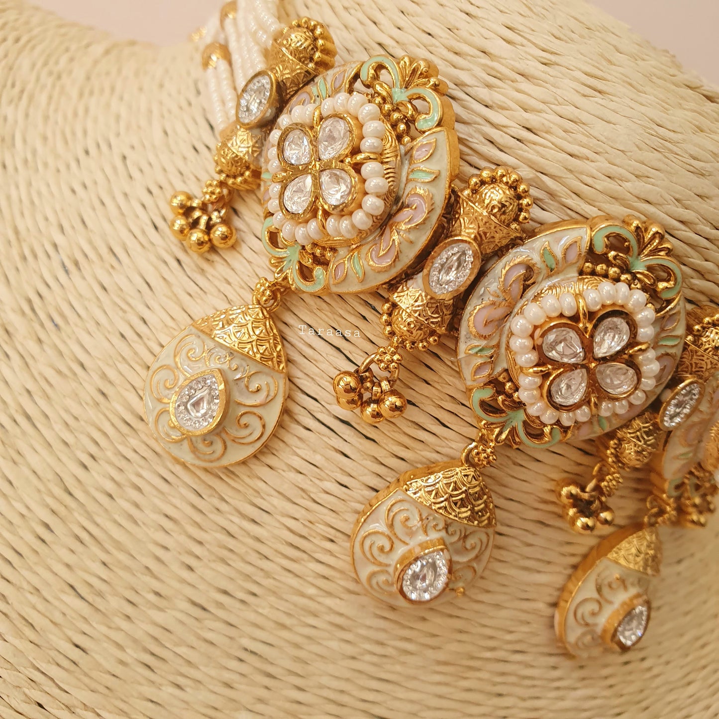 White Meenakari Choker