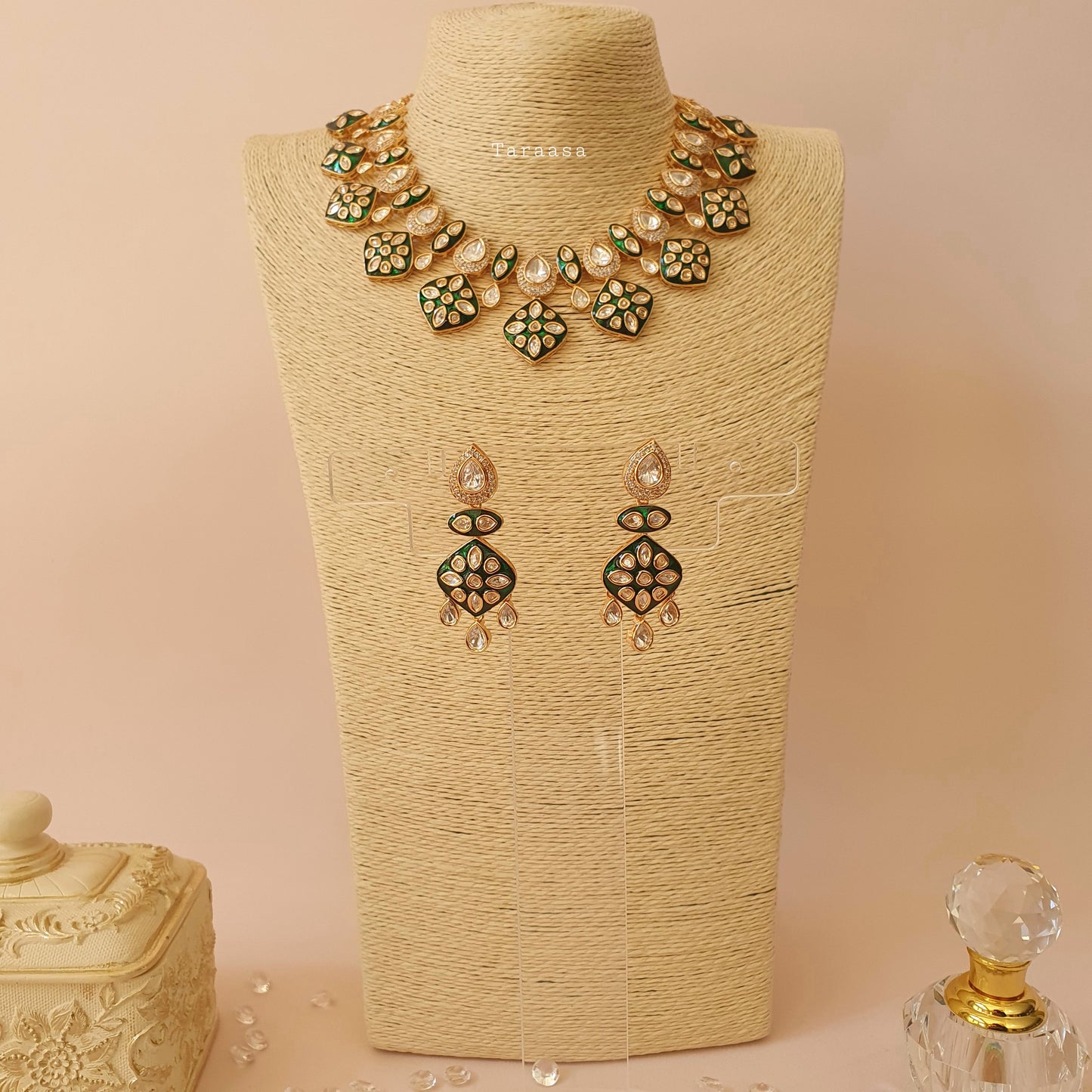 Emerald Meenakari & Kundan Necklace