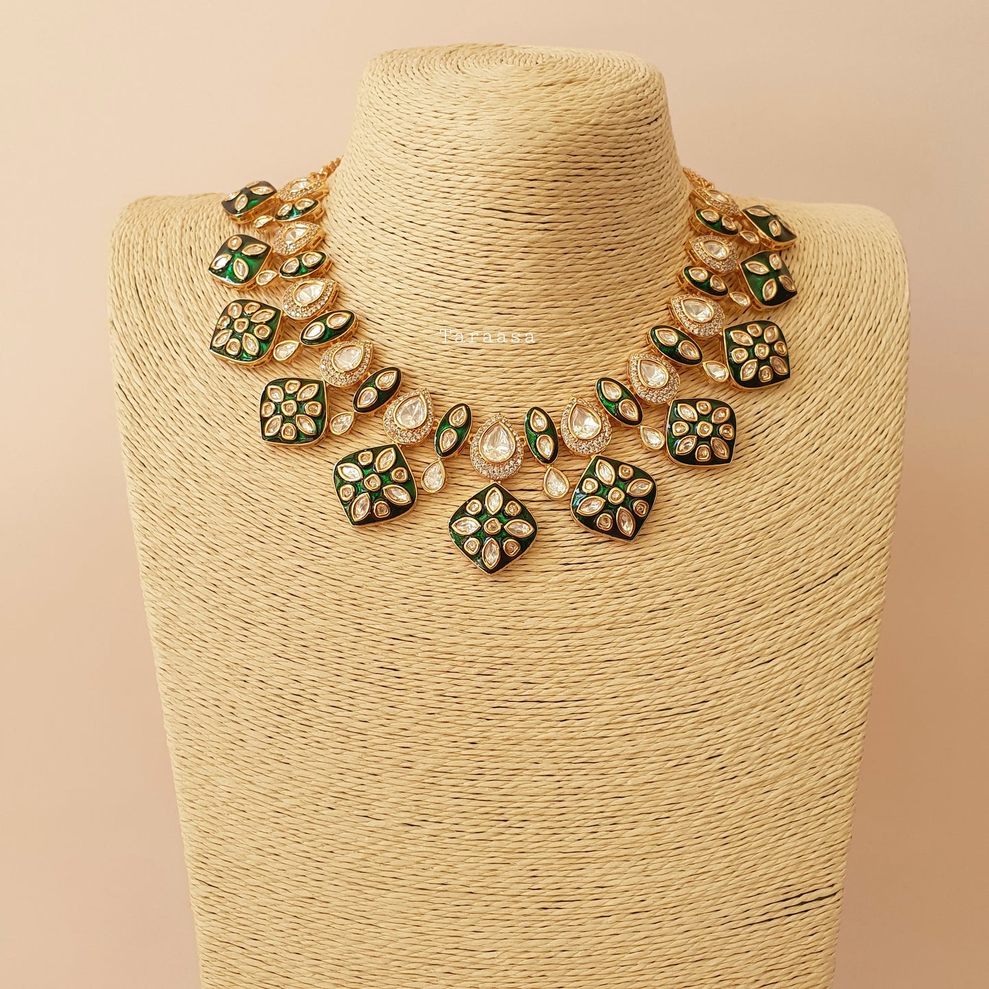 Emerald Meenakari & Kundan Necklace