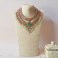 Pink & Green Layered Necklace Set