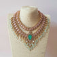 Pink & Green Layered Necklace Set