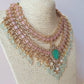 Pink & Green Layered Necklace Set