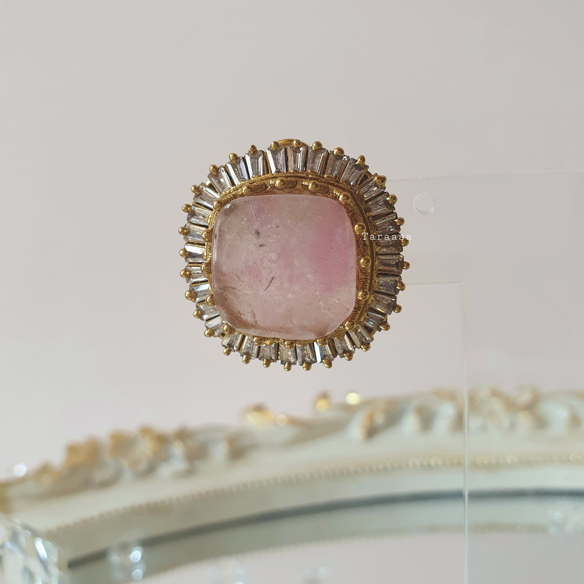 Pink Square Studs