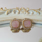 Pink Square Studs