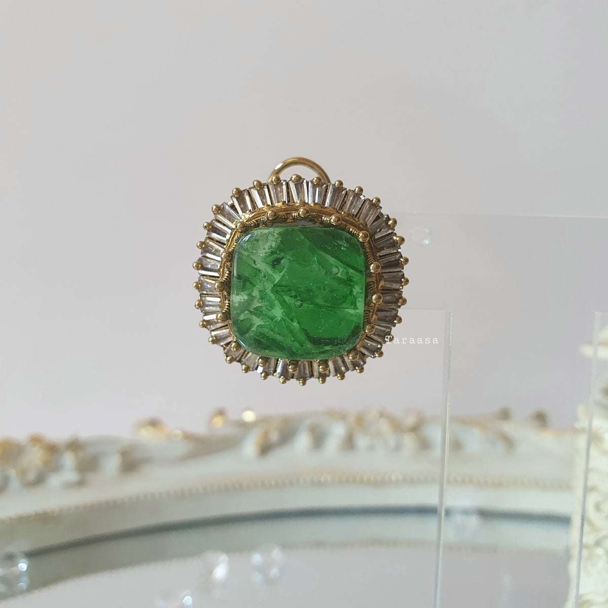 Green Square Studs