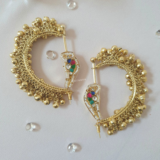 Kundan Parrot Earrcuffs Multicolour