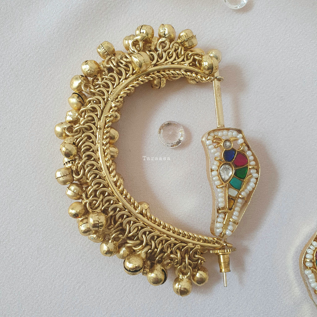 Kundan Parrot Earrcuffs Multicolour
