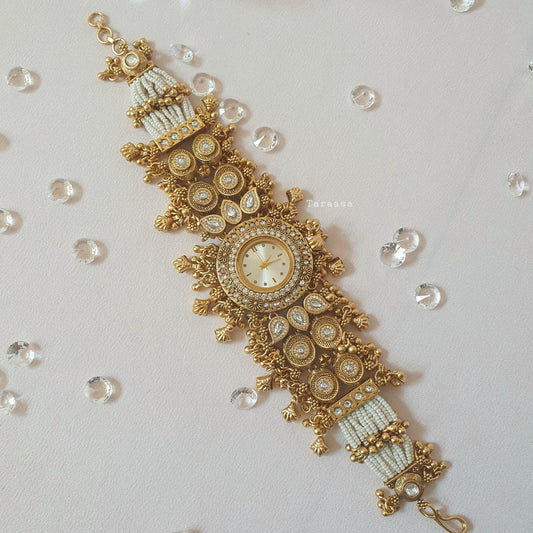 Pearl Lotus Kundan Ghungroo Watch