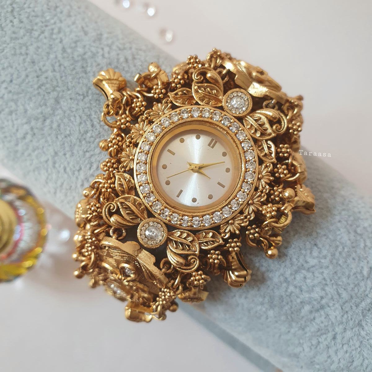 Floral Kundan Ghungroo Watch