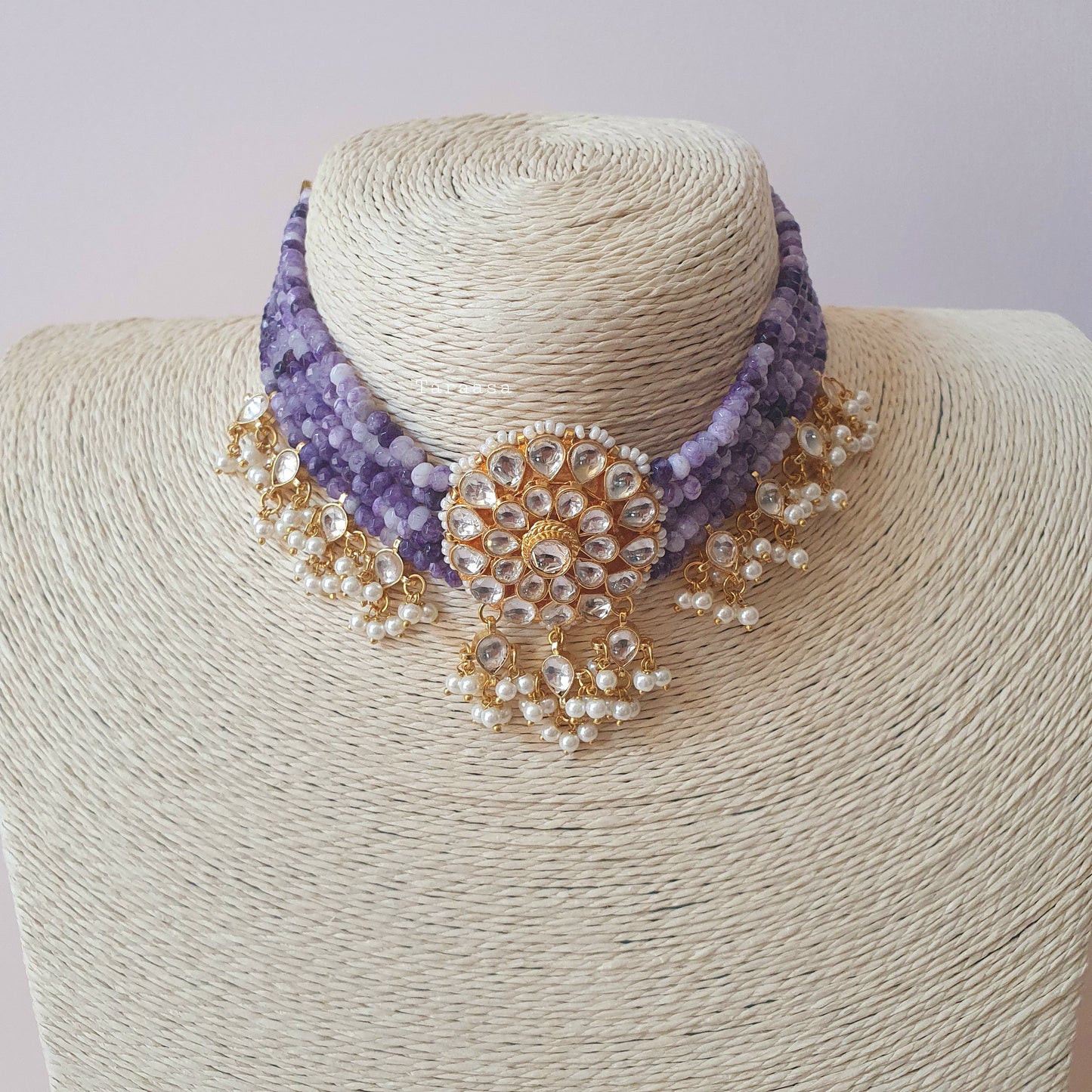 Charoite Kundan Choker