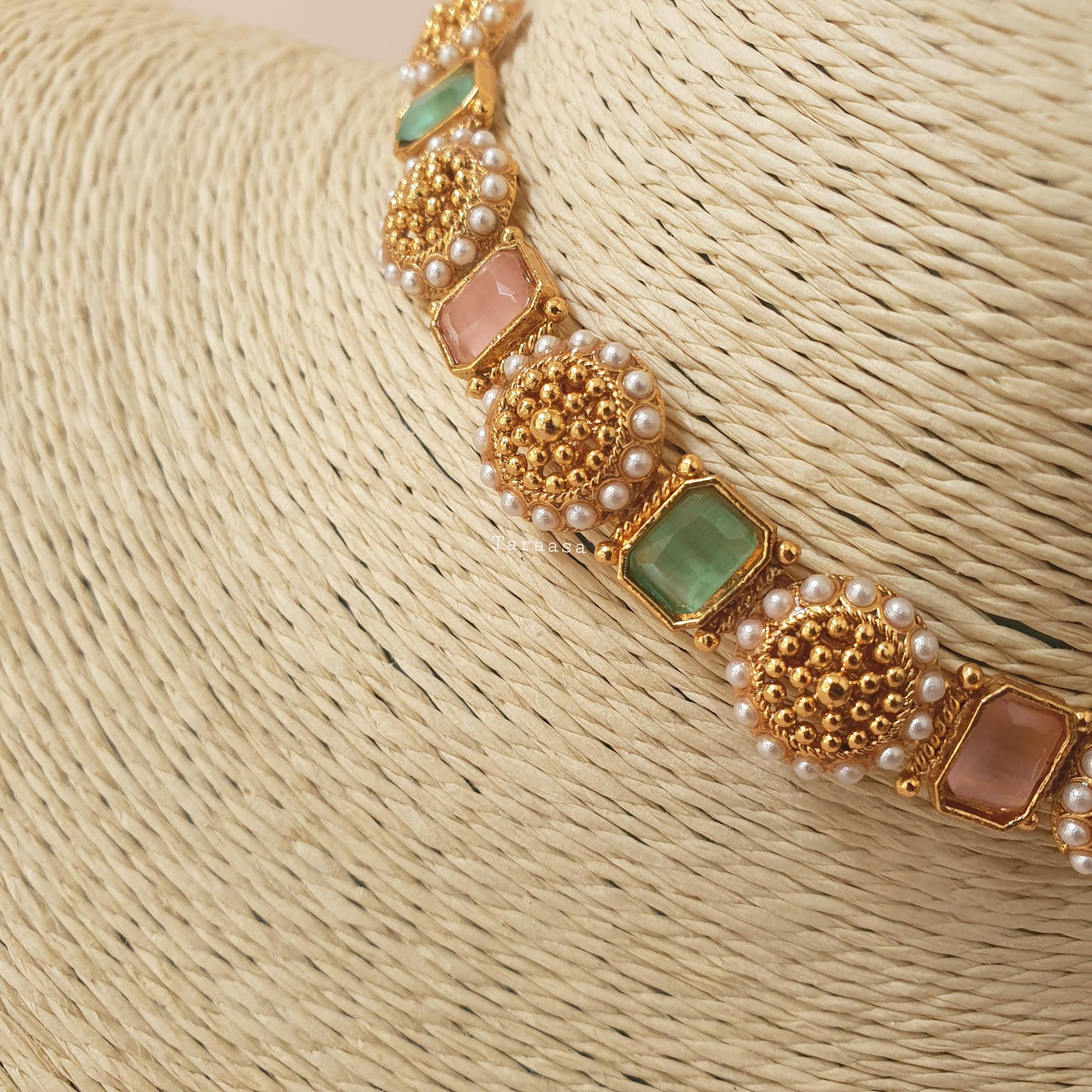 Traditional Choker Set Pink & Green