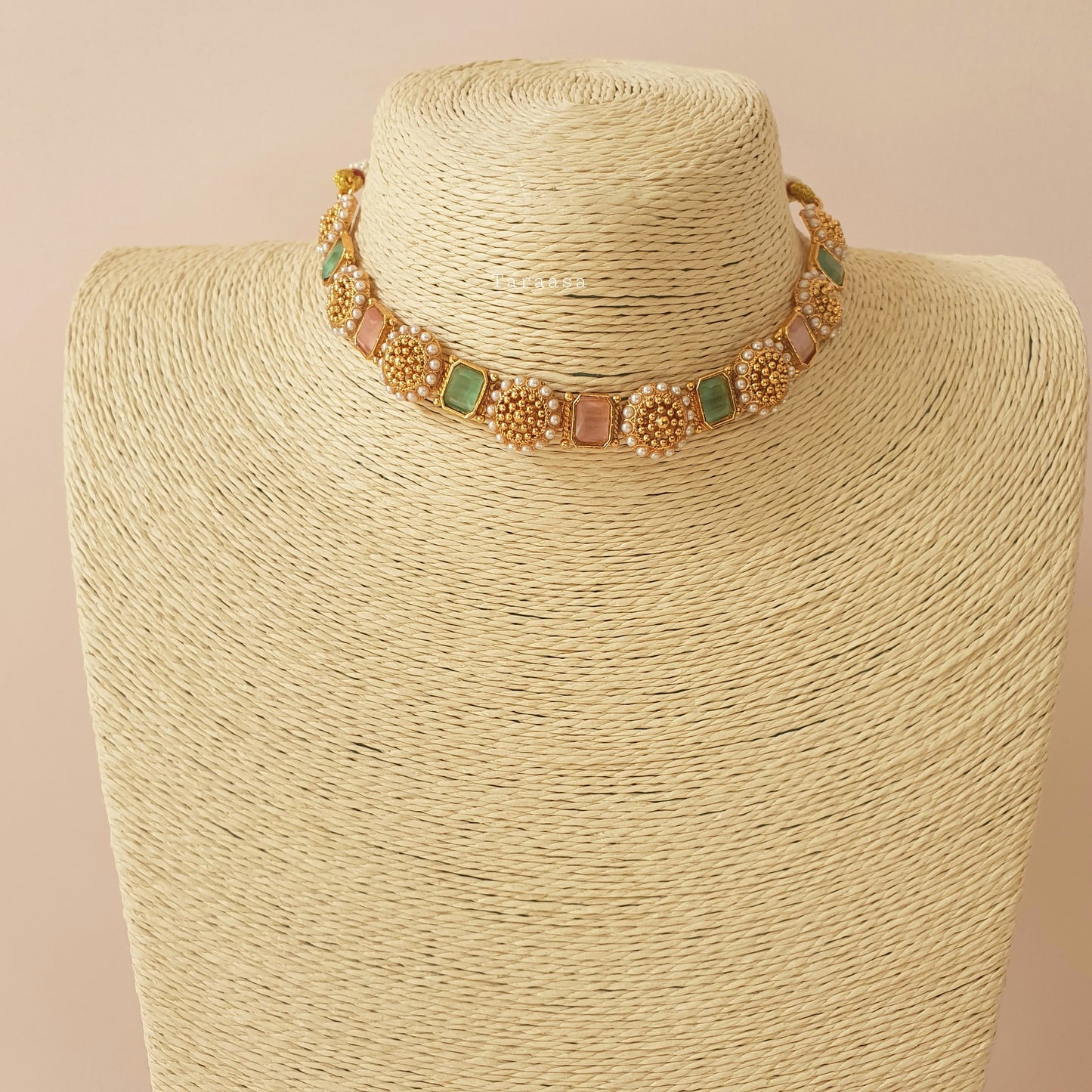 Traditional Choker Set Pink & Green