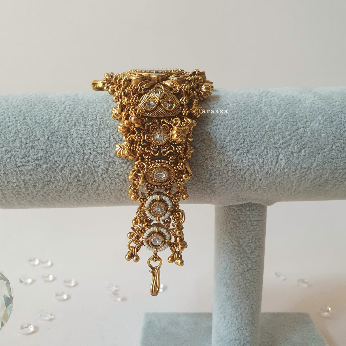 Floral Kundan Ghungroo Watch