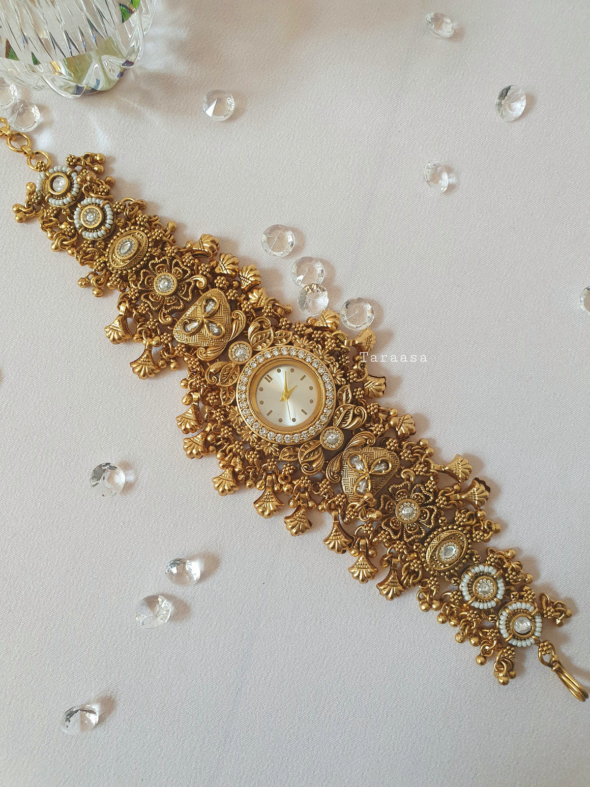 Floral Kundan Ghungroo Watch