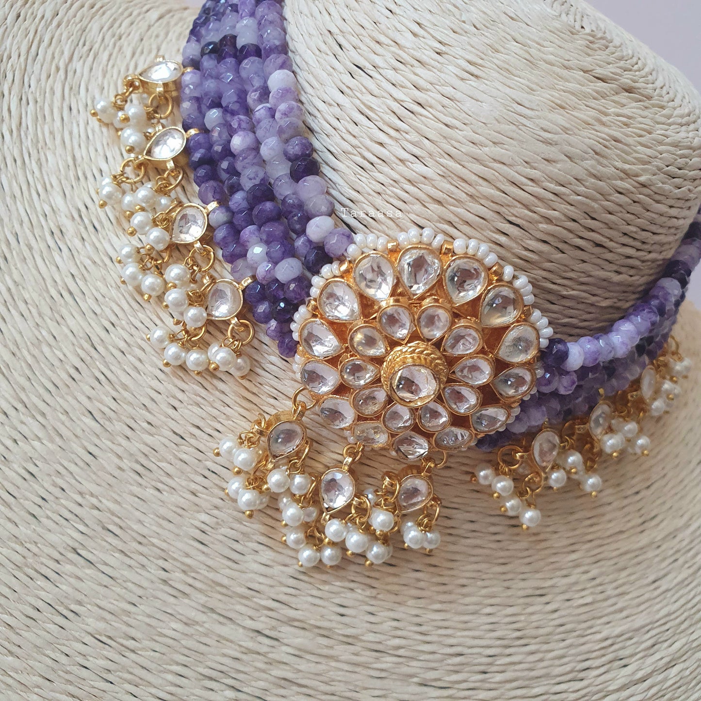Charoite Kundan Choker