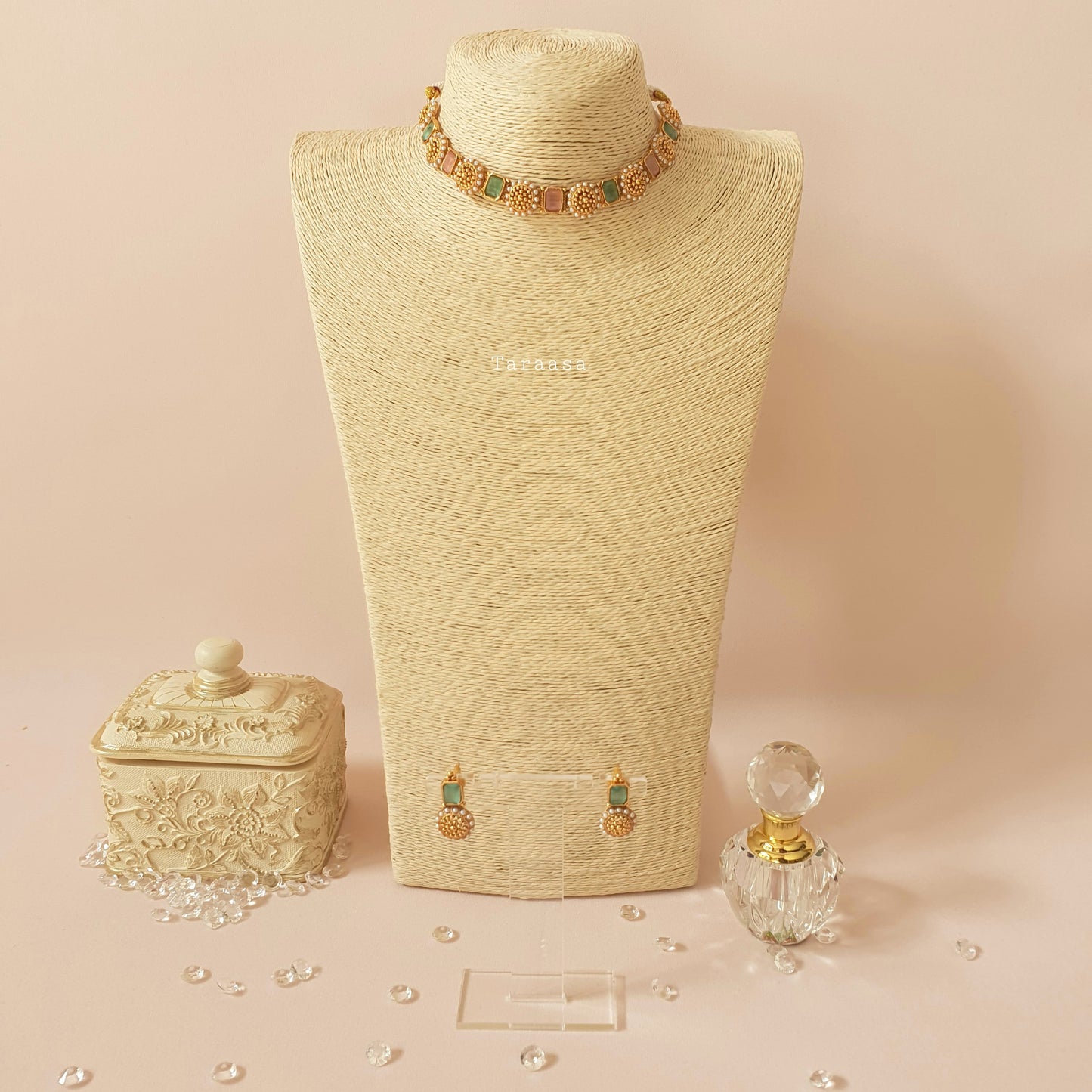 Traditional Choker Set Pink & Green
