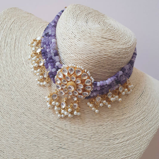 Charoite Kundan Choker